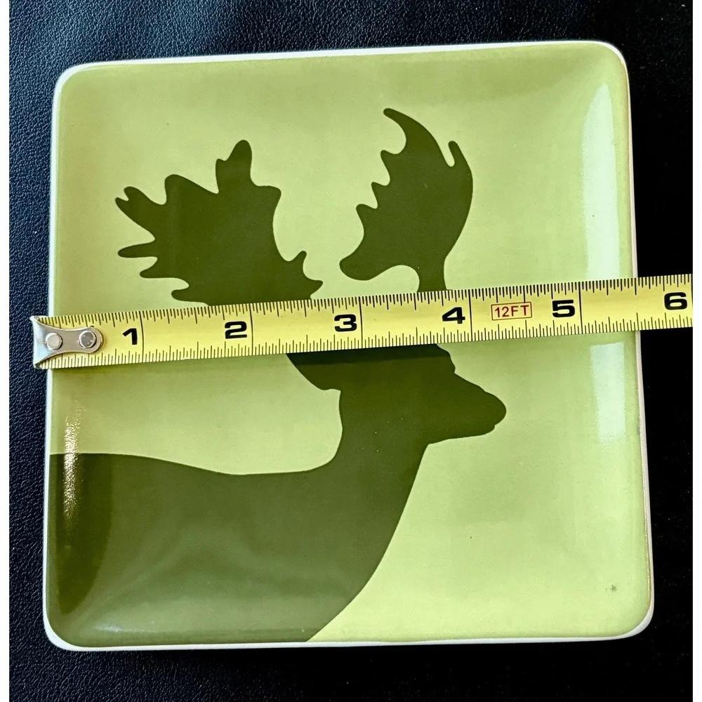 West Elm Square Reindeer Side Plate 5.5 x5.5
